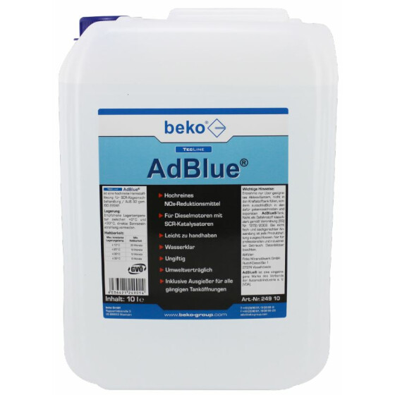 beko AdBlue® 10 l, AUS 32 gem. ISO 22241 inkl. Einfüllstutzen 249 10