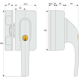 ABUS Fenster-Zusatzsicherung FO500 N weiß/braun