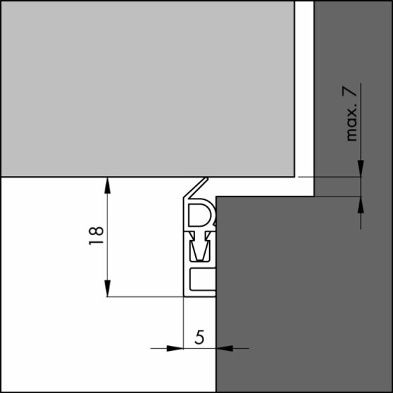 Ellen Abdichtungsschiene Kunststoff PTS 210 cm