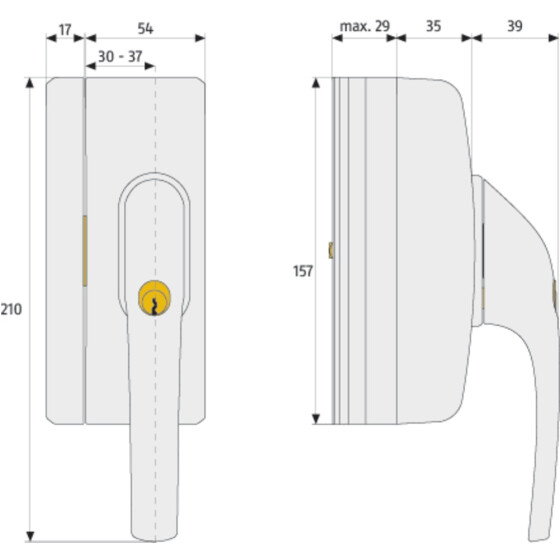 Abus Fenstergriff-Schloss FO400N braun AL0145 371882