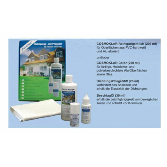 Cosmoklar Wartungsset Premium R-Milch a 200ml für Hart-PVC weiß / Alu eloxiert Nr. SP-300.130.PFL4