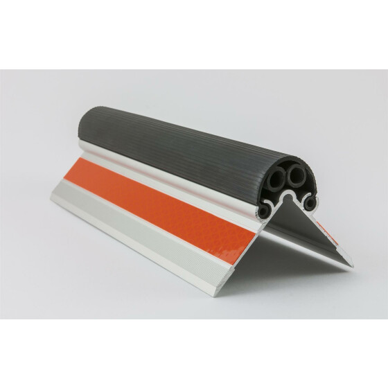 Ellen Mauerkantenschutz MS60 mit Gummipolster, zum schrauben, Aluminium eloxiert, Alu-Oxid gelb/schwarz, Breite 60mm x Höhe 60mm x Länge 1000mm