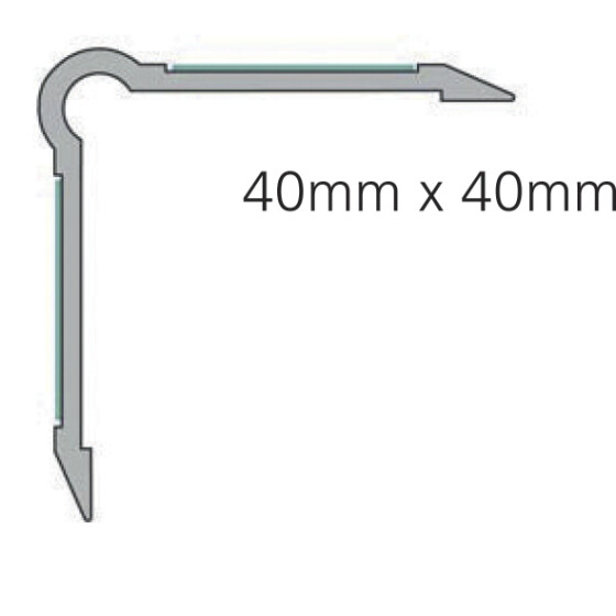 Ellen Mauerkantenschutz MS40 ohne Gummipolster, zum kleben, Aluminium eloxiert, Rubbertex®  schwarz, Breite 40mm x Höhe 40mm x Länge 1000mm