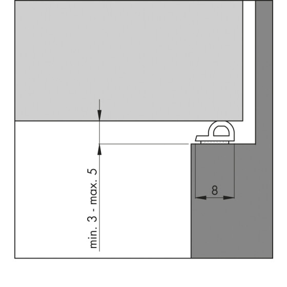 Ellen Dichtungsband Ellenflex P, geschäumt, selbstklebend, EPDM  weiß, Breite 8mm x Länge 100000mm, Spaltenmaß min 3mm, Spaltenmaß max 5mm