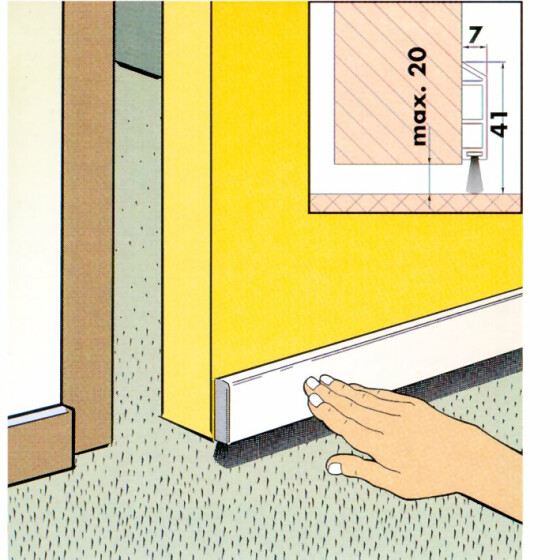 Ellen Türbodendichtung PDS-3-B-ZK mit Bürstendichtung sk Kunststoff transparent  703593