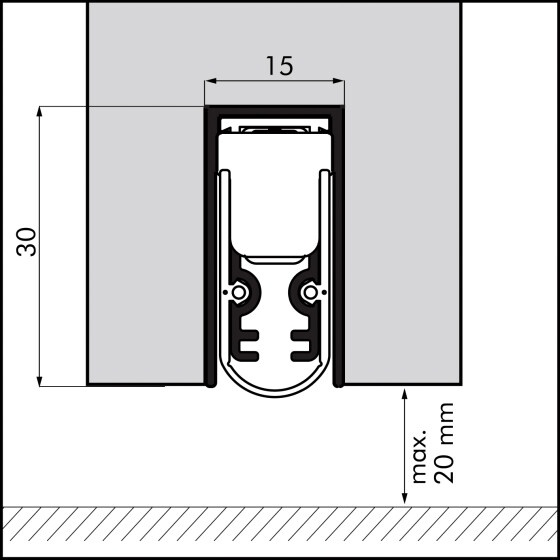 Ellen Automatische Türbodendichtung EllenMatic Soundproof mit Silikondichtung silber Länge 833mm 15x30