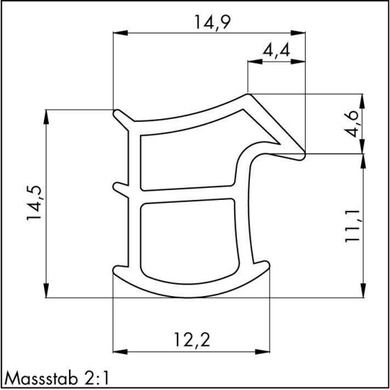 Ellen Stahlzargendichtung K2154 zum einstecken W-PVC grau