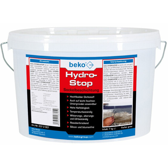 beko Hydro-Stop Sockelbeschichtung pastös 7 kg Eimer 237 2 007