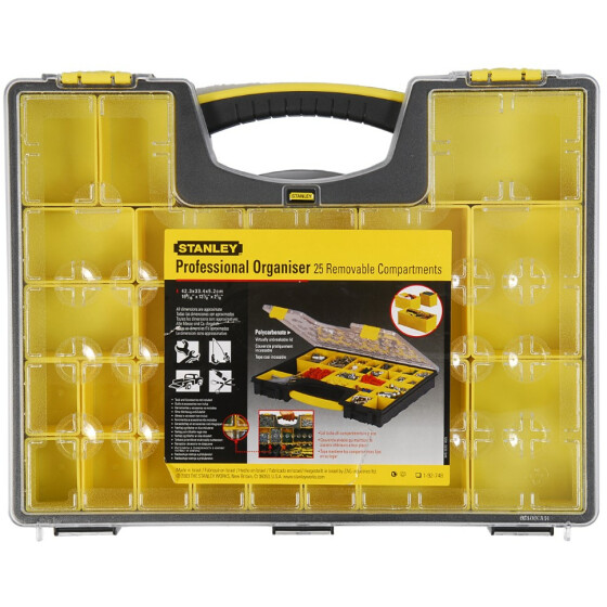 Stanley Organizer Profi 25 Fächer 42,2x5,2x33,4cm herausnehmbare Boxen 1-92-748