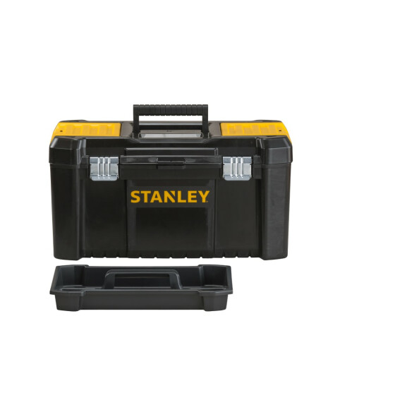 Universelle, vielseitig einsetzbare Werkzeugbox mit Organizer für Kleinteile und Zubehör im Deckel STST1-75521