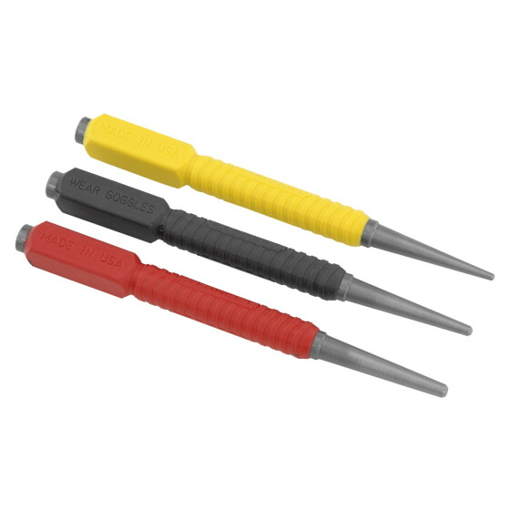 Nageltreiber Set DynaGrip Set 0,8-1,6-2,4 mm gehärteter Stahl angeschrägte 0-58-930