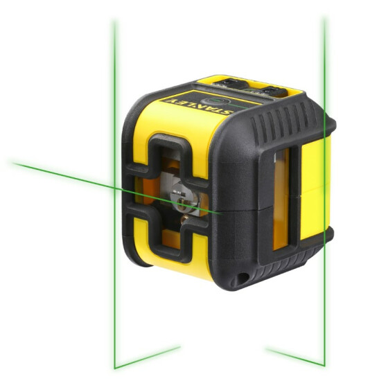 Kompakter Linienlaser Cross90 mit grüner Diode, horizontaler und vertikaler Linie mit zusätzlicher vertikaler Linie STHT77592-1