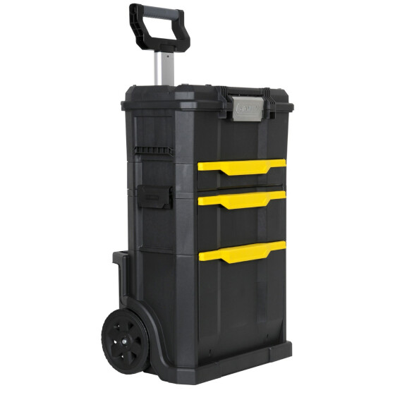 Rollende Werkstatt Stanley 48,8x77x34,8cm 3 tragbare Werkzeugboxen Teleskopgriff STST1-70344