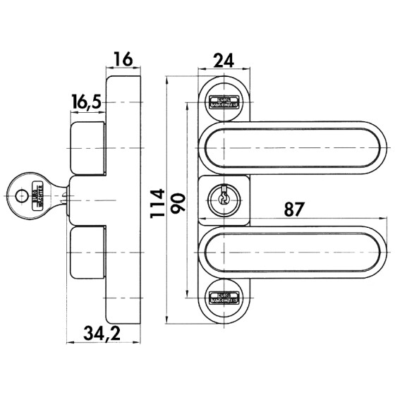 Burg Wächter Fenstersicherung Winsafe WD 3 W Z1 GL 43812