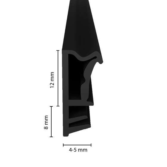 Dipro Trelleborg Flügelfalzdichtung L3000 schwarz  1 Mtr.