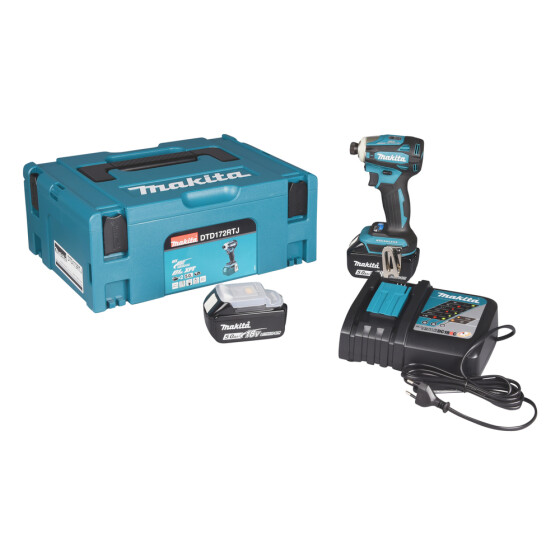 Makita Akku-Schlagschrauber 18V 1/4" 180 Nm 0-3.600 min-1 DTD172RTJ