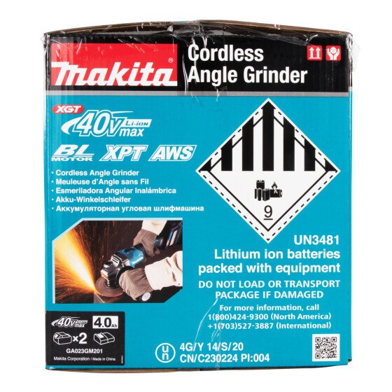 Makita Akku-Winkelschleifer XGT 40V max. 125 mm 3.000-8.500 min-1 GA023GM201