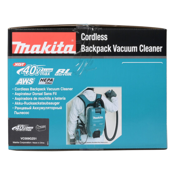 Makita Akku-Rucksackstaubsauger 40V max. 180 mbar 2 l VC009GZ01