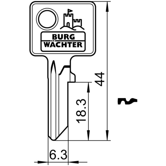 Burg-Wächter Zubehör Zylinderschlösser Rohling 64 R 15110