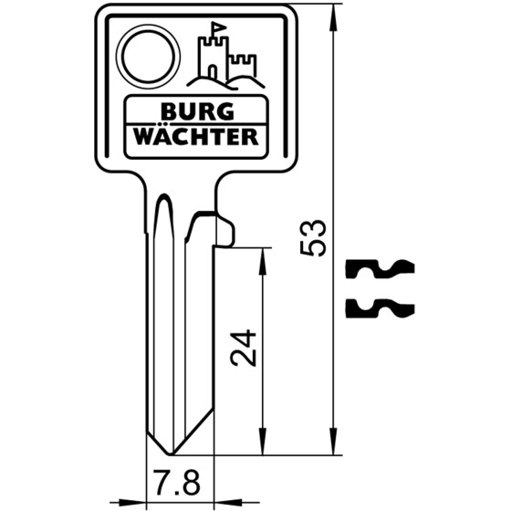 Burg-Wächter Zubehör Zylinderschlösser Rohling 66 L 6440