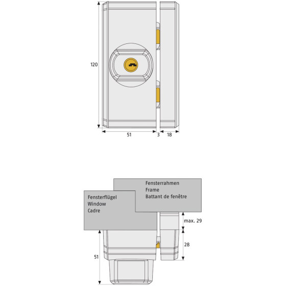 Abus Fenster- und Türsicherung FTS 96 braun AL0145