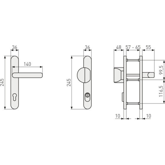 ABUS Schutzbeschlag SRG92N ZS W 62568