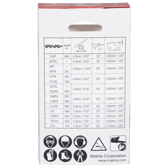 Makita Sägekette 80TXL 35cm 80TXL Speed Cut 59 TG 1,1 mm 0,325"LP 35 cm Mikro-Halbmeißel 191T91-3