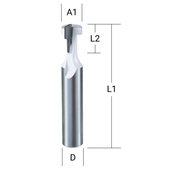 Makita T-Nutfräser 9,5 mm Ø 8 mm Schaft Ø 9,5 mm Fräser 10,5 mm Arbeitslänge 48 mm Gesamtlänge D-48907