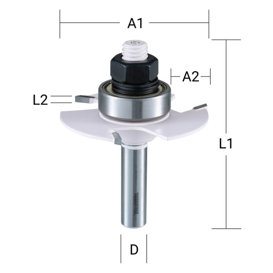 Makita Nutenfräser 3 mm Ø 8 mm Schaft Ø 47,6 mm Fräser 3 mm Schnittstärke 12,7 mm Schnitttiefe 59 mm Gesamtlänge D-48963