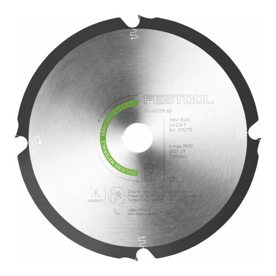 Festool Diamant-Kreissägeblatt ABRASIVE MATERIALS DIA 168x1,8x20 F4 205769