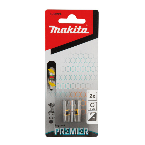 Makita Torsion Bit T25 Impact Premier T25 25 mm 2 Stück E-03224