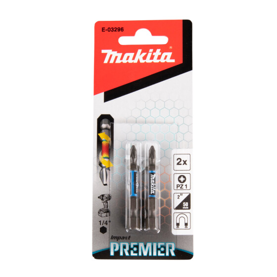 Makita Torsion Bit PZ1 Impact Premier PZ1 50 mm 2 Stück E-03296