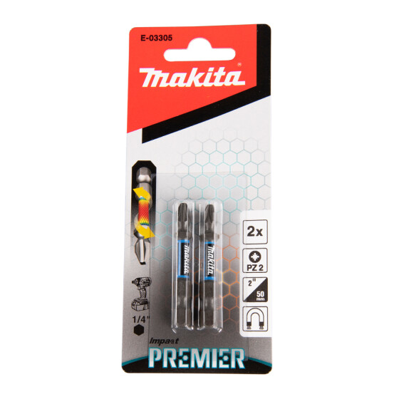 Makita Torsion Bit PZ2 Impact Premier PZ2 50 mm 2 Stück E-03305