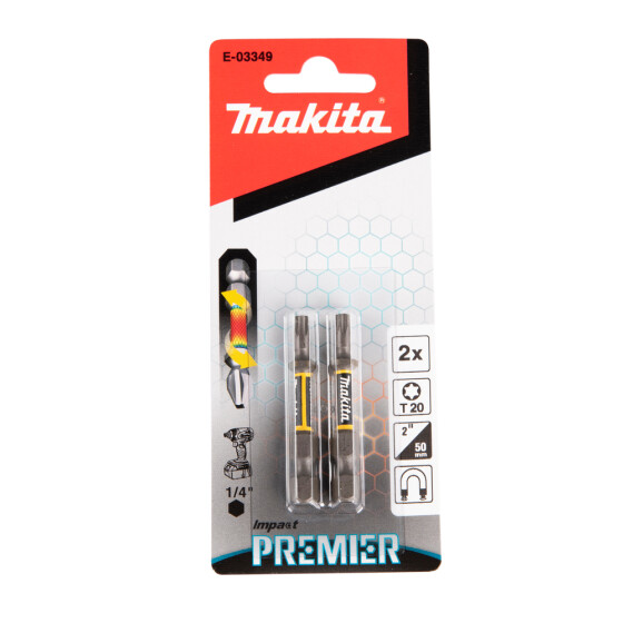 Makita Torsion Bit T20 Impact Premier T20 50 mm 2 Stück E-03349