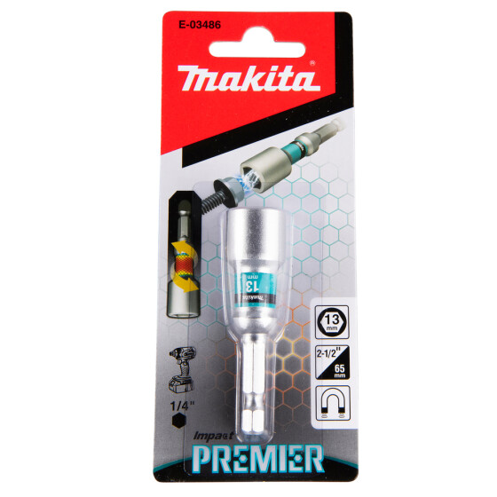 Makita Torsion Steckschlüssel SW13 Impact Premier 1/4" SW13 magnetisch 65 mm E-03486