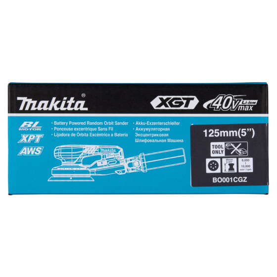 Makita Akku-Exzenterschleifer XGT Connector 125 mm Ø 6.000 -10.000 min-1 5,0 mm Hub 1,6 m Kabel BO001CGZ