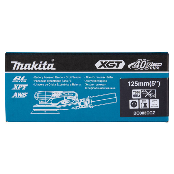 Makita Akku-Exzenterschleifer XGT Connector 125 mm Ø 6.000 -10.000 min-1 3,0 mm Hub 1,6 m Kabel BO003CGZ