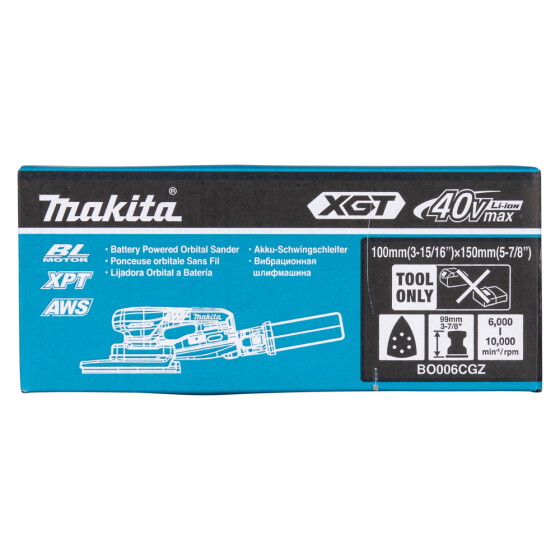 Makita Akku-Schwingschleifer XGT Connector Delta 100x150 mm 6.000 -10.000 min-1 3,0 mm Hub 1,6 m Kabel BO006CGZ