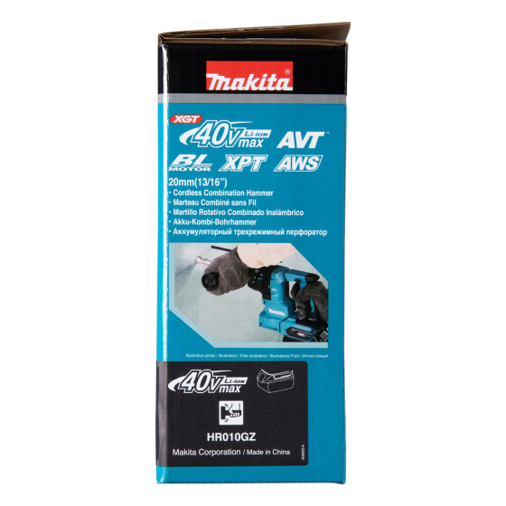 Makita Akku-Kombihammer 40V max. SDS-PLUS 2,1 J 20 mm HR010GZ