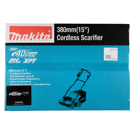 Makita Akku-Vertikutierer XGT 40V max. 38 cm 50 l UV001GZ