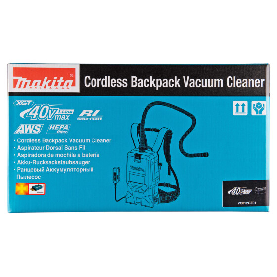 Makita Akku-Rucksackstaubsauger 40V max. 200 mbar 6 l VC012GZ01