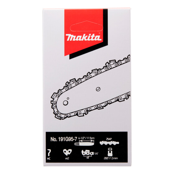 Makita Sägekette 25AP 11,5cm 25AP 42 TG 1,3 mm 1/4" 11,5 cm Mikro-Halbmeißel 191G95-7