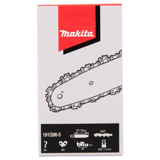 Makita Sägekette 25AP 25cm 25AP 60 TG 1,3 mm 1/4" 25 cm Mikro-Halbmeißel 191G96-5