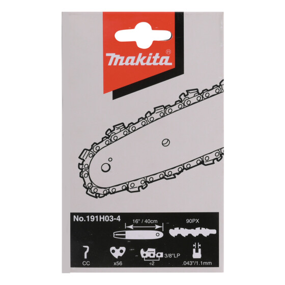 Makita Sägekette 90PX 40cm 90PX 56 TG 1,1 mm 3/8"LP 40 cm Chamfer Chisel 191H03-4