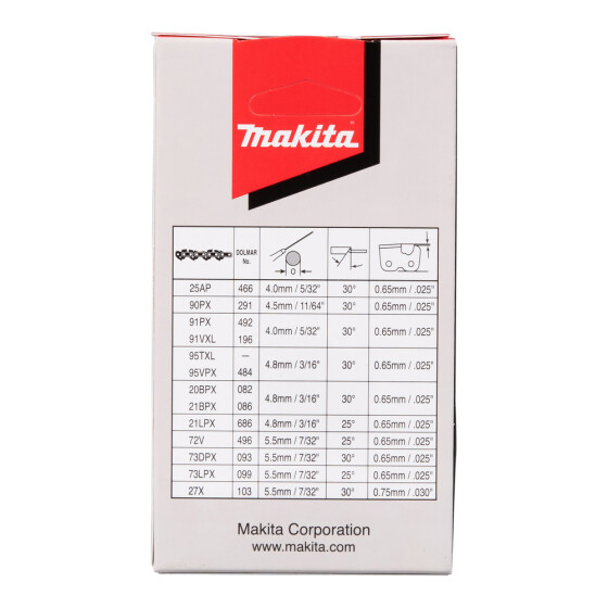 Makita Sägekette 91PX 30cm 91PX 45 TG 1,3 mm 3/8"LP 30 cm Chamfer Chisel 191H09-2