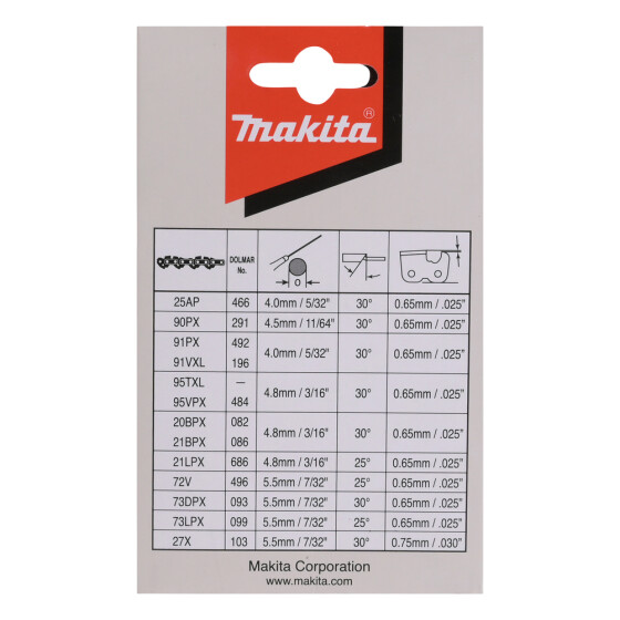 Makita Sägekette 91PX 40cm 91PX 56 TG 1,3 mm 3/8"LP 40 cm Chamfer Chisel 191H12-3