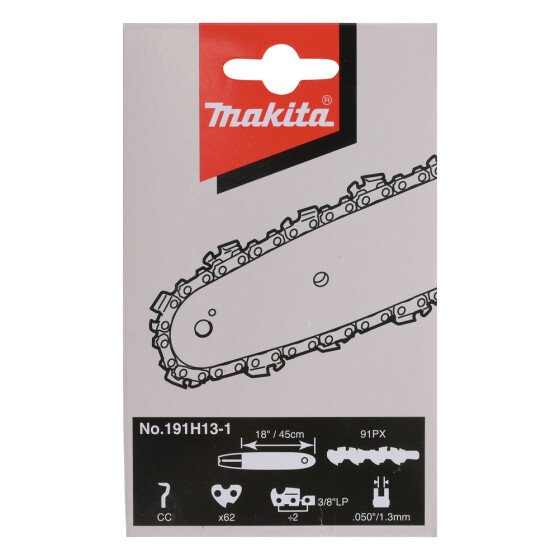 Makita Sägekette 91PX 45cm 91PX 62 TG 1,3 mm 3/8"LP 45 cm Chamfer Chisel 191H13-1