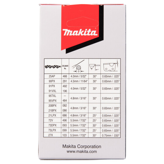 Makita Sägekette 95VPX 33cm 95VPX 56 TG 1,3 mm .325" 33 cm Mikro-Halbmeißel 191H22-0