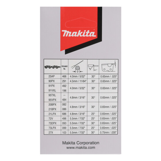 Makita Sägekette 95VPX 38cm 95VPX 64 TG 1,3 mm .325" 38 cm Mikro-Halbmeißel 191H23-8