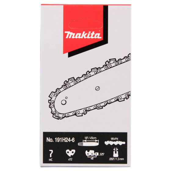 Makita Sägekette 95VPX 45cm 95VPX 72 TG 1,3 mm .325" 45 cm Mikro-Halbmeißel 191H24-6